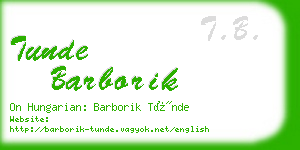 tunde barborik business card